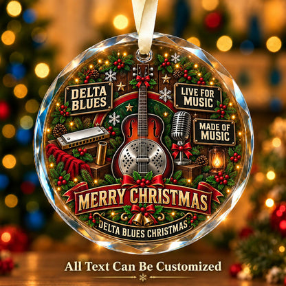 Delta Blues Personalized Glass Ornament | 5To9Vibe