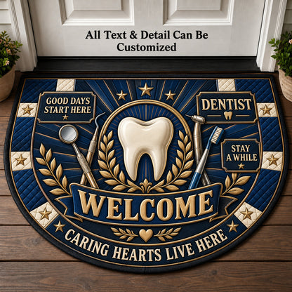 Dentist Personalized Half Round Mat | 5To9Vibe