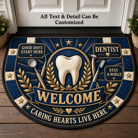 Dentist Personalized Half Round Mat | 5To9Vibe