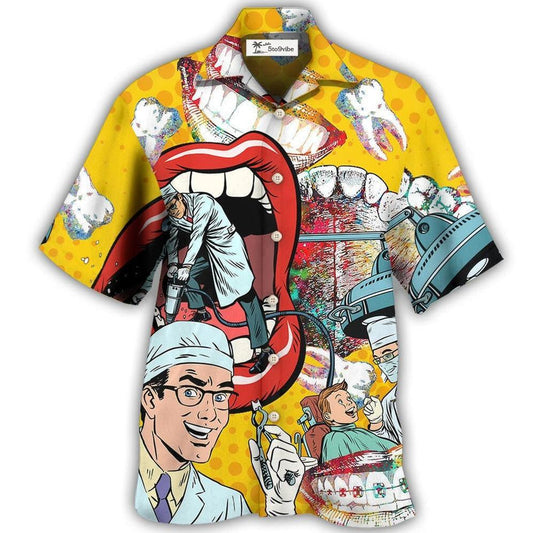 Hawaiian Shirt / Adults / S Dentist Funny Teeth - Hawaiian Shirt 