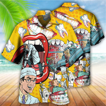 Dentist Funny Teeth - Hawaiian Shirt 