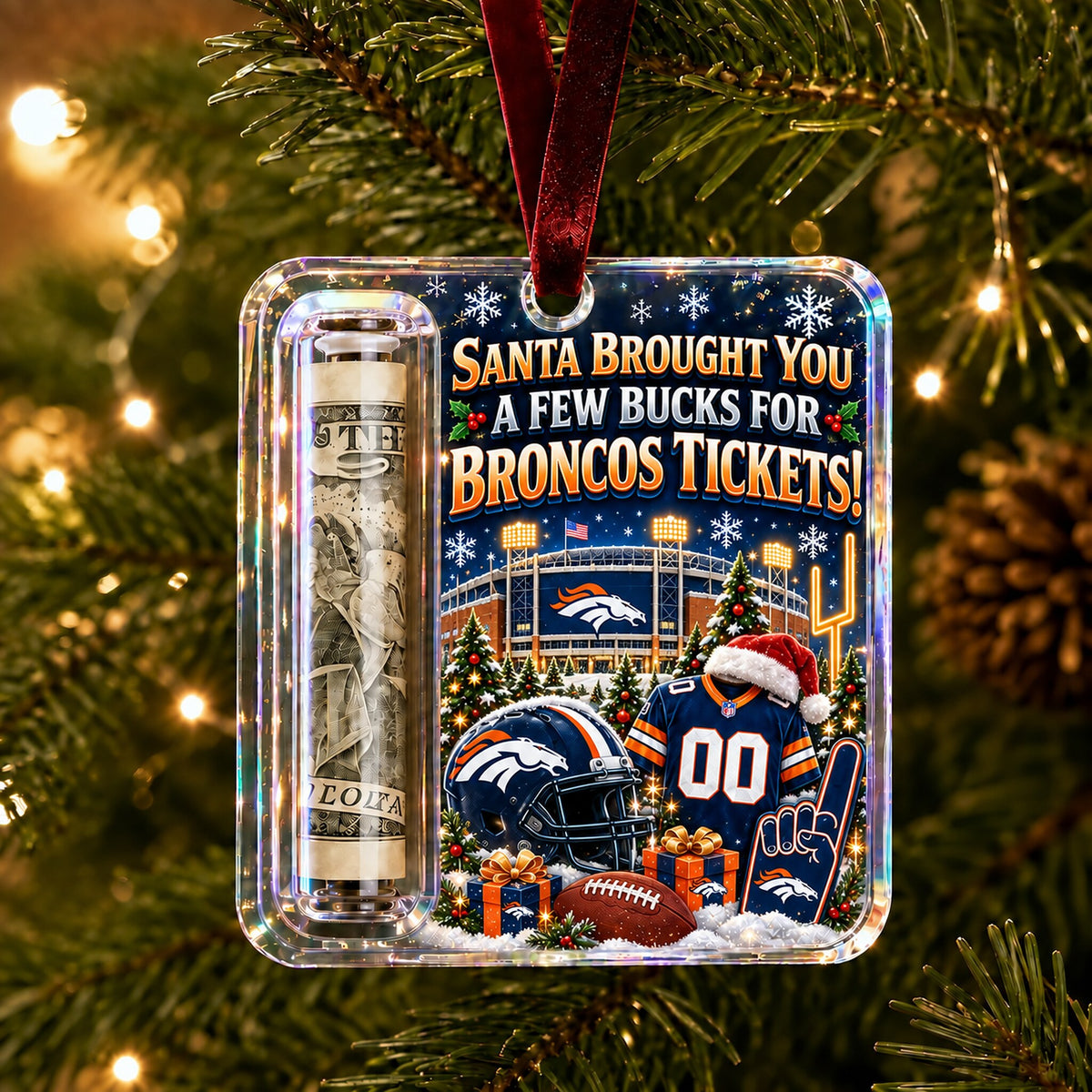 All Football Teams Christmas Money Holder Glass Ornament - 5to9vibe