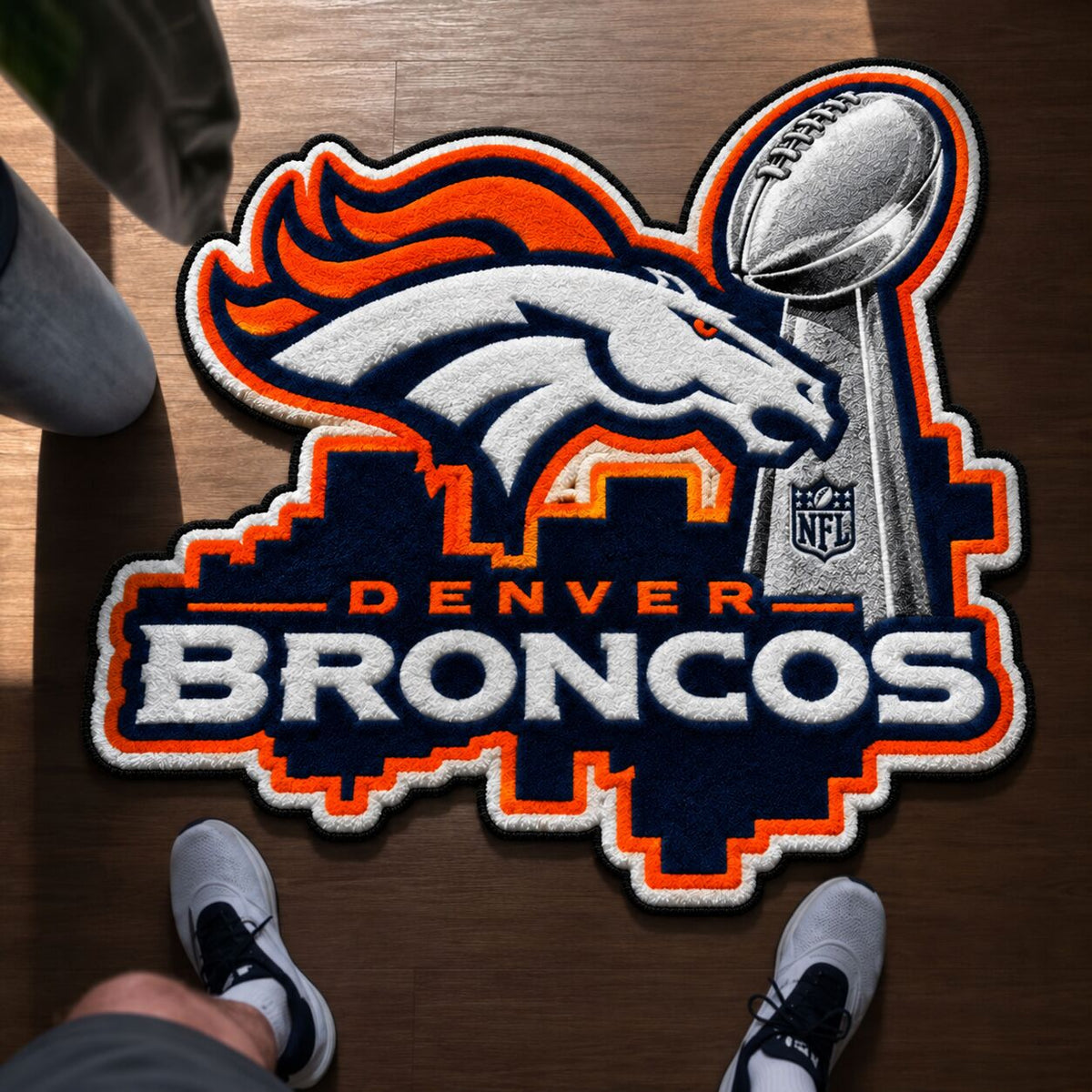 All Football Teams Logo Trophy City Map Football Fan Custom Shape Rug Print Premium Welcome Mat Washable Black Border Personalized Football Custom Shape Rug