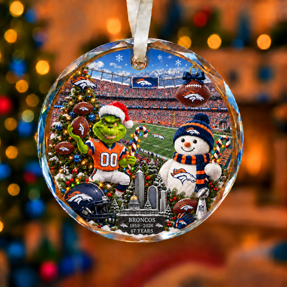 All Football Teams Christmas Vibe Snow Glass Ornament With Gift Box Trending - 5to9vibe