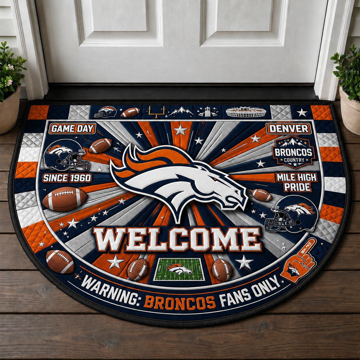 Football All Teams Custom Premium Welcome Mat – Personalized Doormat
