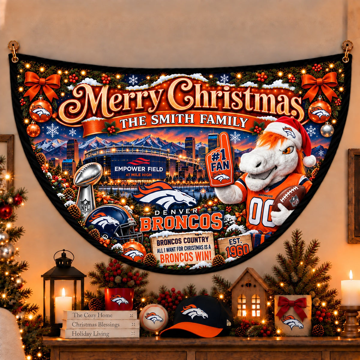 All Football Teams Personalized Christmas Night Bunting Flag - 5to9vibe
