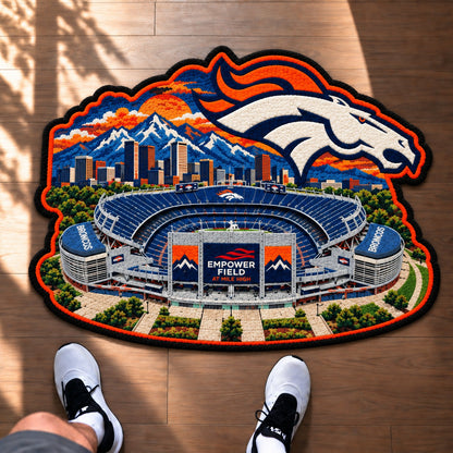 All Football Teams Logo Stadium Area Baseball Fan Custom Shape Rug Print Premium Welcome Mat Washable Black Border Personalized Football Custom Shape Rug