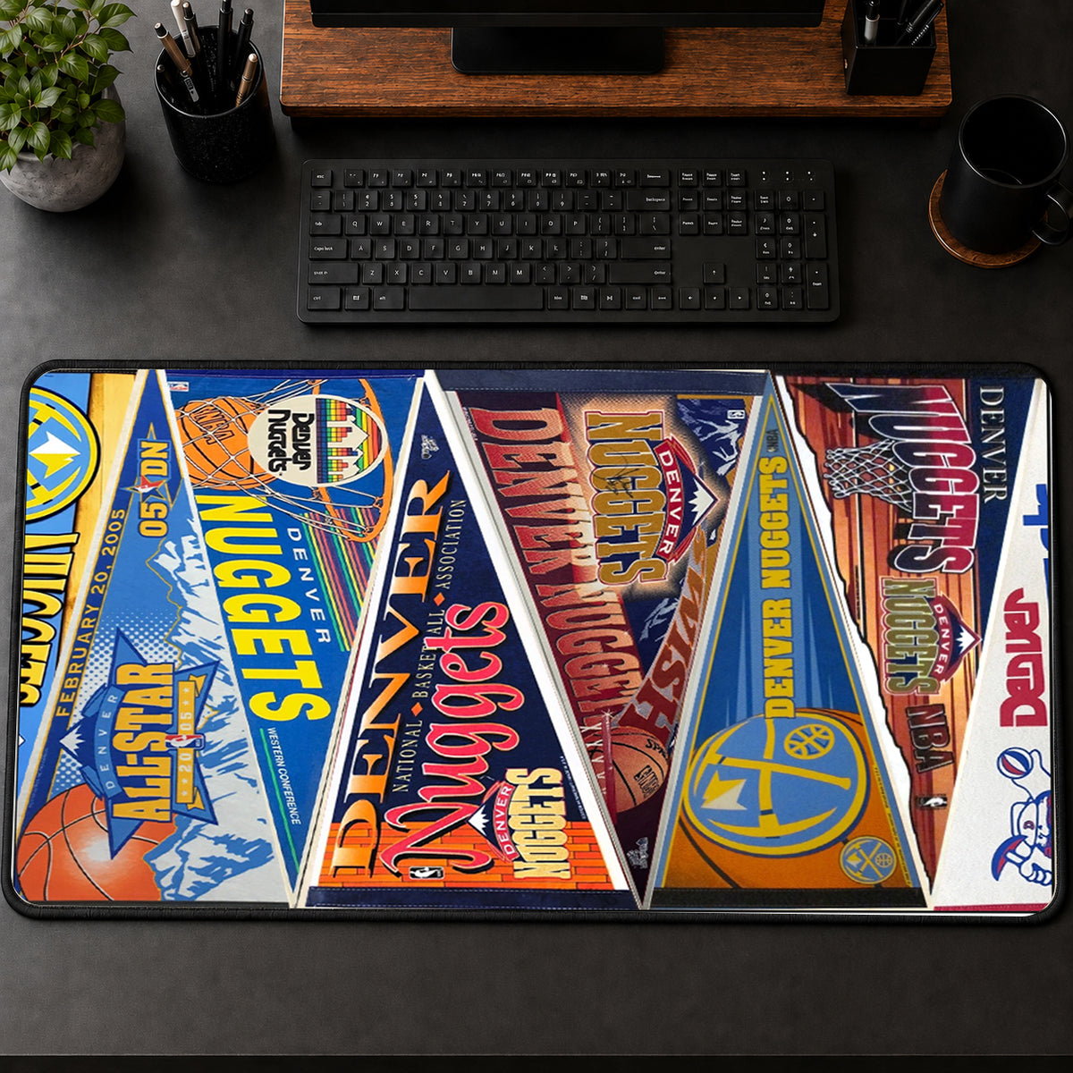 All Basketball Teams Vintage Pennant Anniversary For Fans Desk Mat Mouse Pad Trending - 5to9vibe