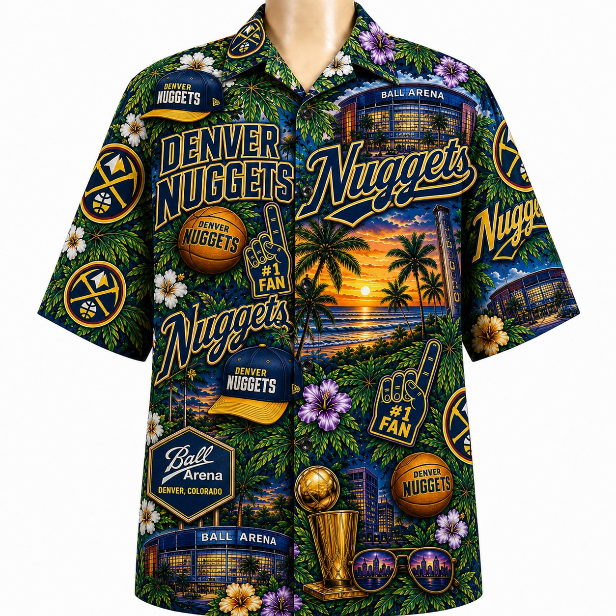 All Basketball Teams Tropical Sunset Paradise Pattern Vibe Summer Party Button-Up Unisex Hawaiian Shirt For Men and Women