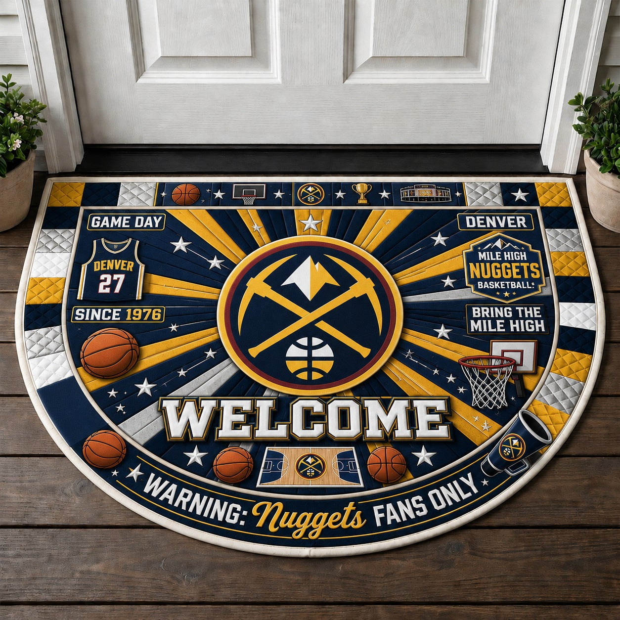 Basketball All Teams Custom Premium Welcome Mat – Personalized Baseball Doormat