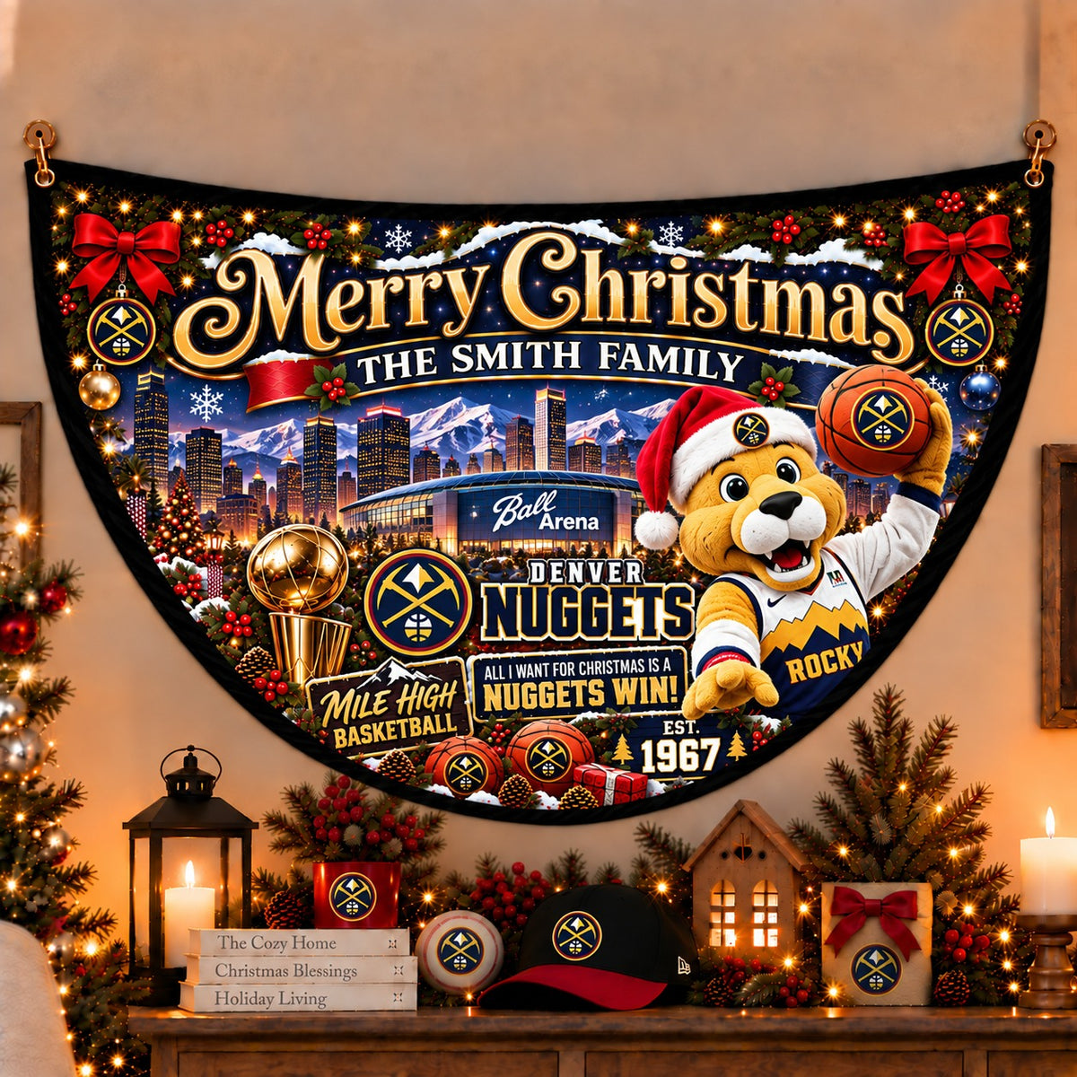 All Basketball Teams Personalized Christmas Night Bunting Flag - 5to9vibe
