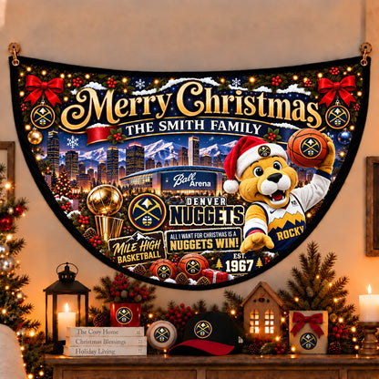 All Basketball Teams Personalized Christmas Night Bunting Flag - 5to9vibe