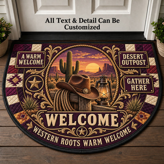 Desert Outpost Personalized Half Round Mat | 5To9Vibe