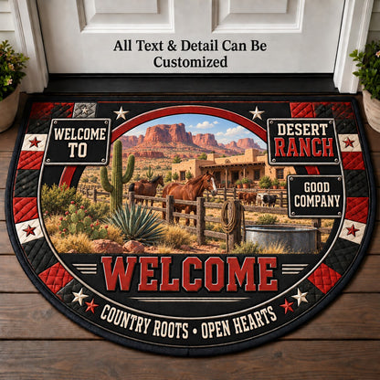 Desert Ranch Personalized Half Round Mat | 5To9Vibe