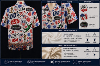 All Teams World Cup Champion Football Soccer Unisex Button-Up Hawaiian Shirt For Men & Women