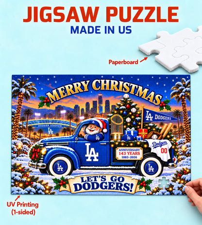 Personalized Baseball Christmas Jigsaw Puzzle – Choose Your Team, 500 Pieces