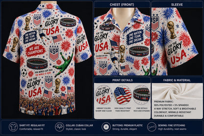 All Teams World Cup Champion Football Soccer Unisex Button-Up Hawaiian Shirt For Men & Women