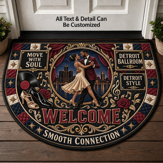 Detroit Ballroom Personalized Half Round Mat | 5To9Vibe