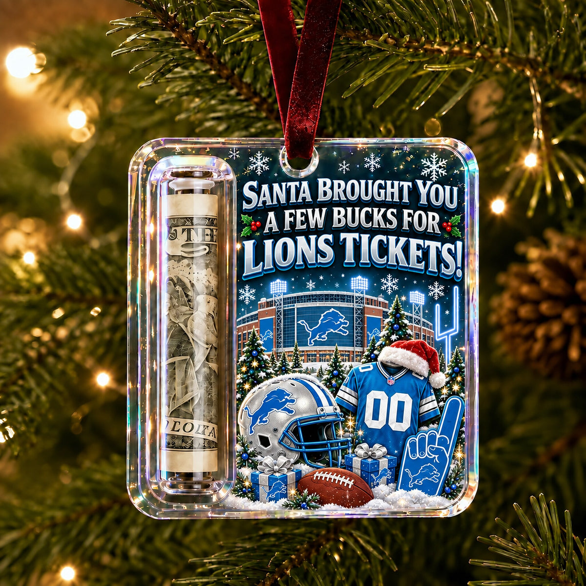All Football Teams Christmas Money Holder Glass Ornament - 5to9vibe