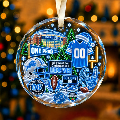 All Football Teams Christmas Neon Stadium Snow Glass Ornament With Gift Box - 5to9vibe