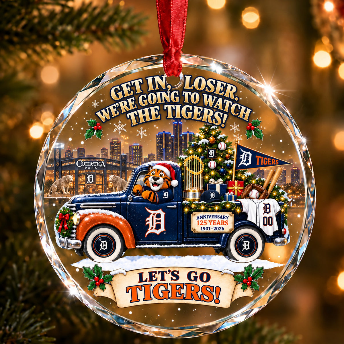 Baseball team Style 11 Glass Ornament mockup | 5To9Vibe