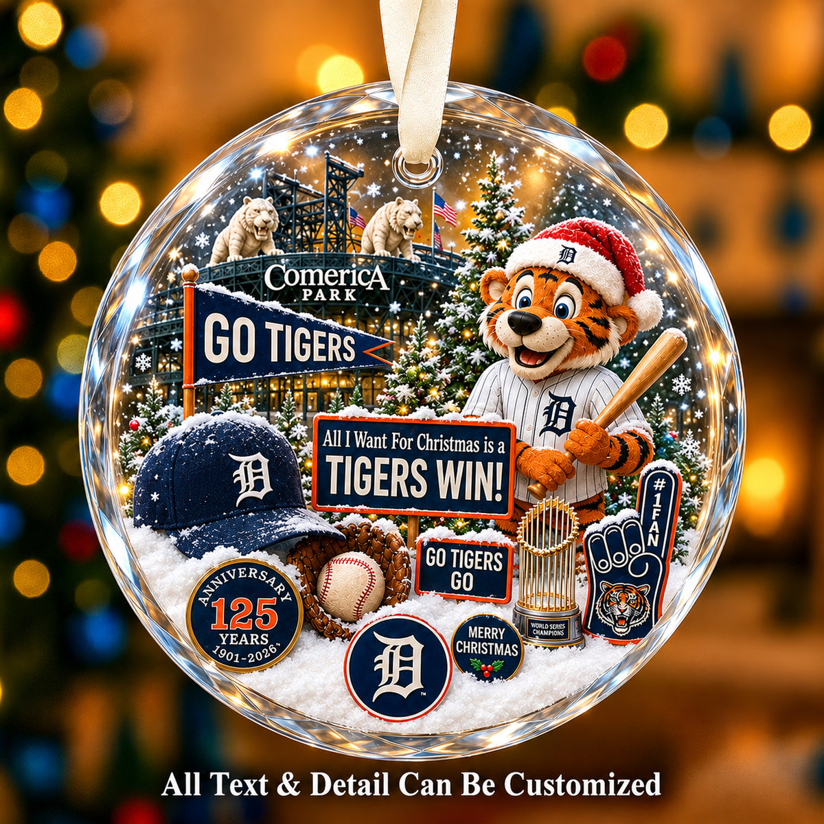 Baseball team Style 11 Glass Ornament mockup | 5To9Vibe