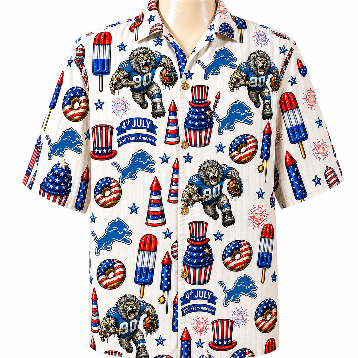 All Football Teams 4th July 250 Years Anniversary America Premium Unisex Hawaiian Shirt For Men and Women
