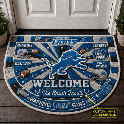Official-Inspired Football Fan Custom Premium Welcome Mat – Personalized Doormat
