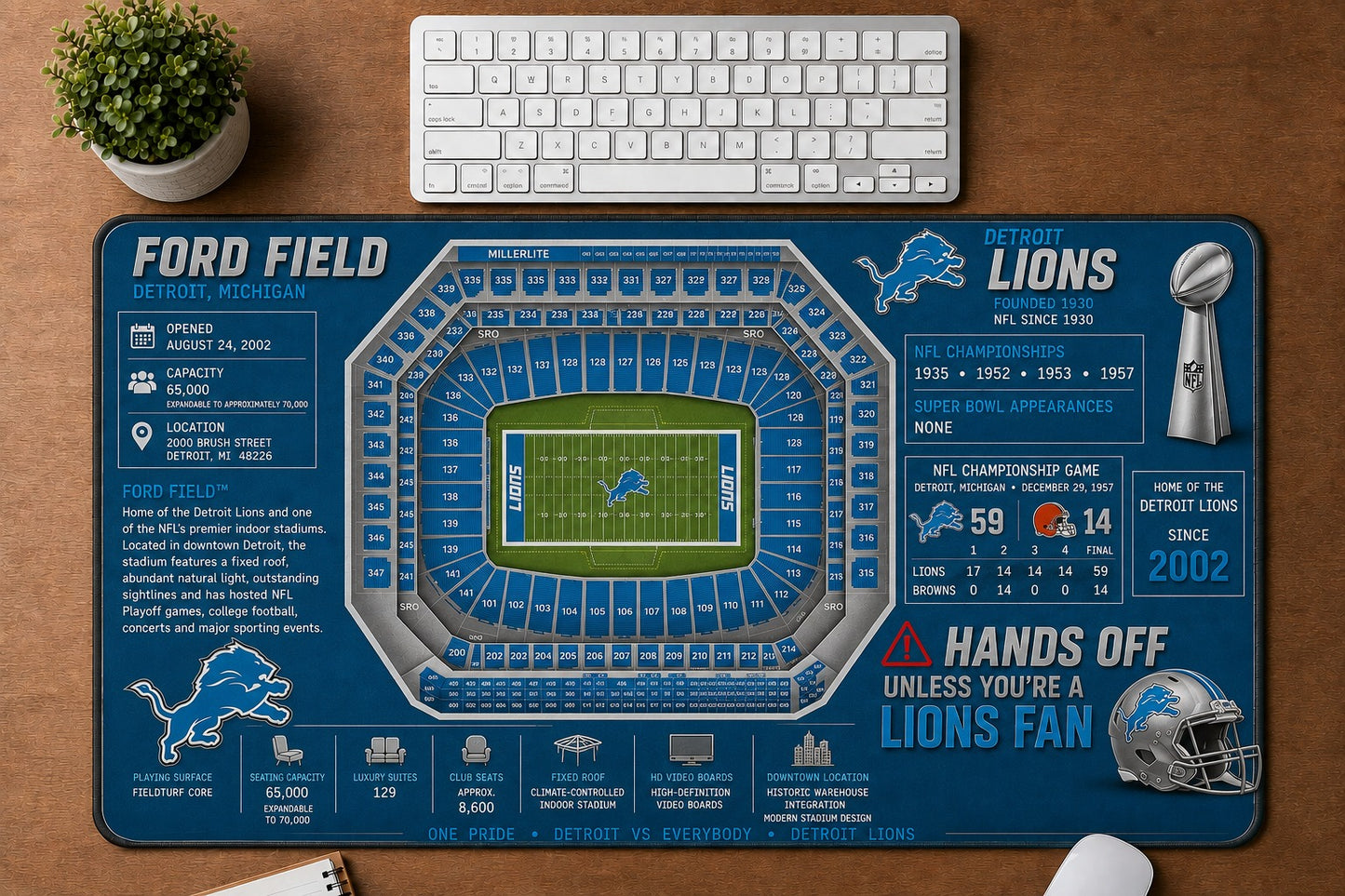 All Football Stadium Schematic Desk Mat Mouse Pad Plus Size - 5to9vibe