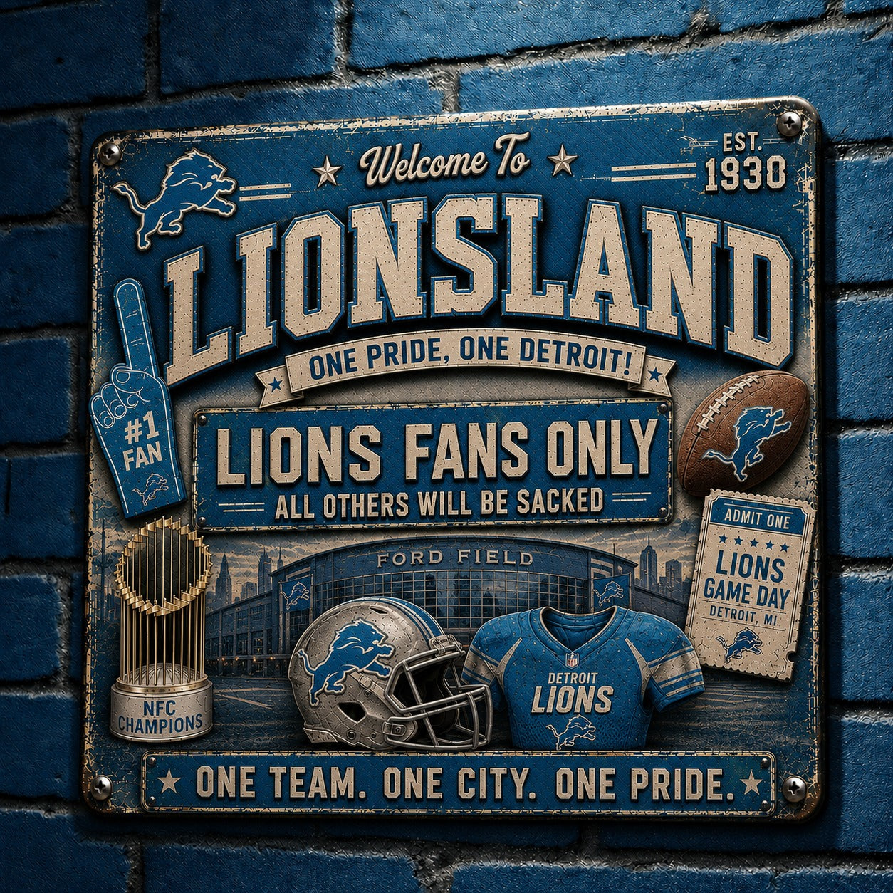 All Football Fans Teams Rustic Only Vintage Metal Sign - 5to9vibe