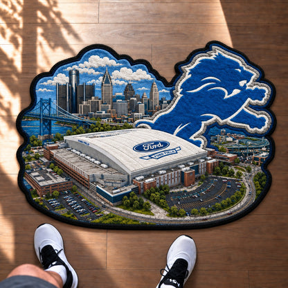 All Football Teams Logo Stadium Area Baseball Fan Custom Shape Rug Print Premium Welcome Mat Washable Black Border Personalized Football Custom Shape Rug