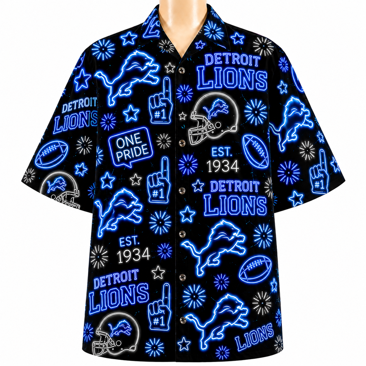 All Football Teams Neon Vibe Summer Button-Up Unisex Hawaiian Shirt For Men and Women