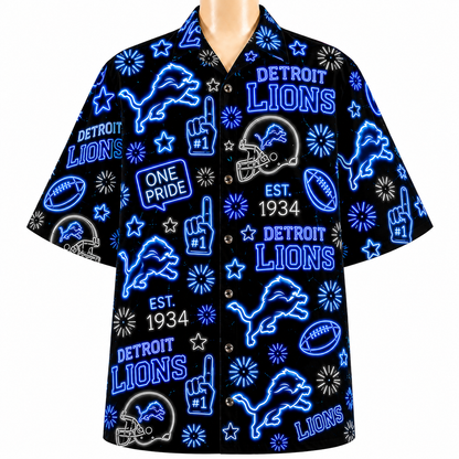 All Football Teams Neon Vibe Summer Button-Up Unisex Hawaiian Shirt For Men and Women