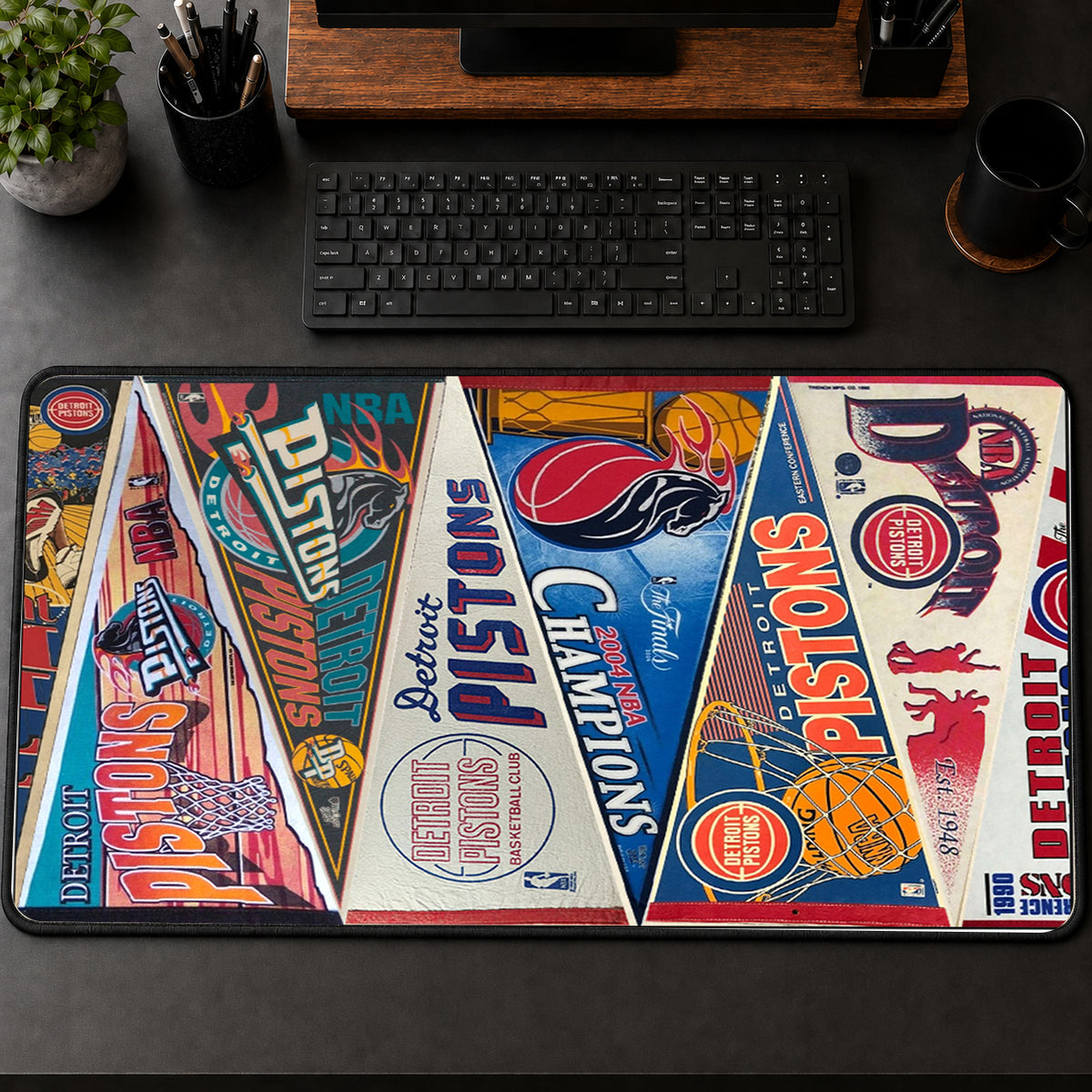 All Basketball Teams Vintage Pennant Anniversary For Fans Desk Mat Mouse Pad Trending - 5to9vibe