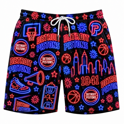 All Basketball Teams Neon Pattern Vibe Summer Party Button-Up Unisex Hawaiian Shirt For Men and Women