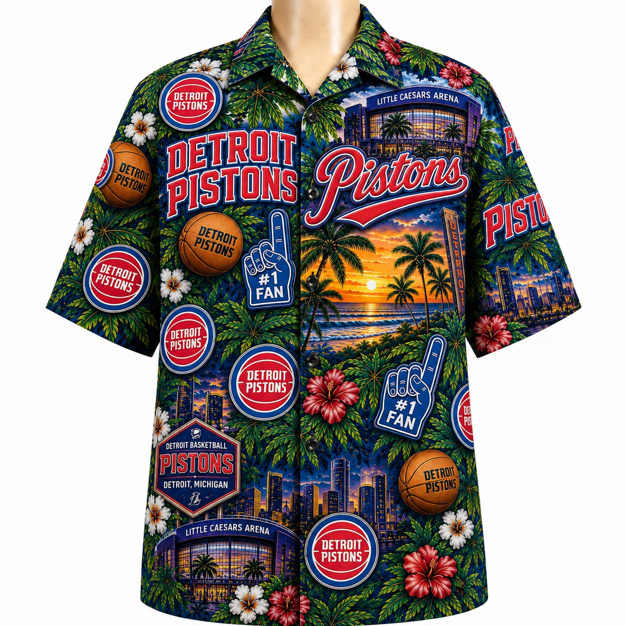 All Basketball Teams Tropical Sunset Paradise Pattern Vibe Summer Party Button-Up Unisex Hawaiian Shirt For Men and Women