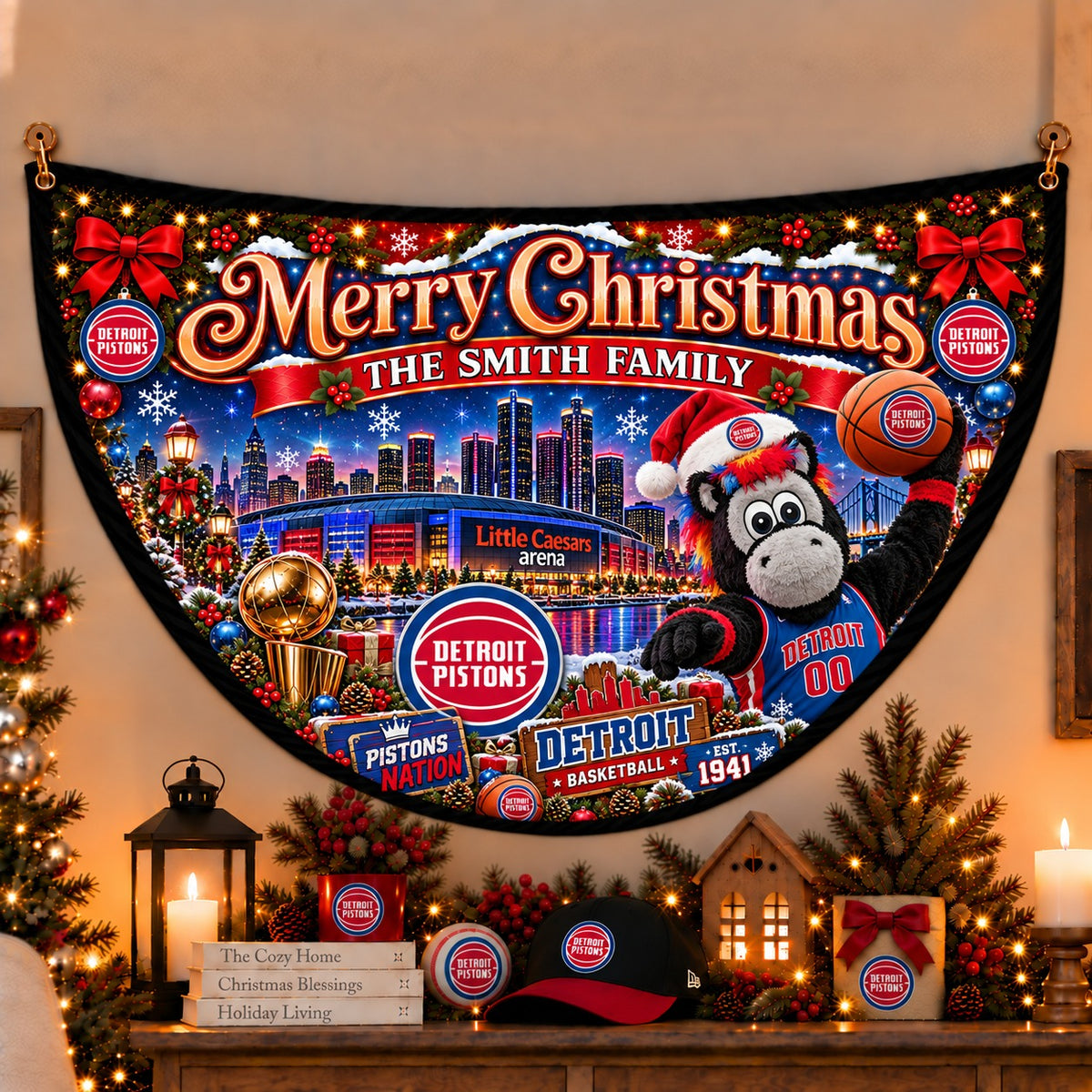 All Basketball Teams Personalized Christmas Night Bunting Flag - 5to9vibe