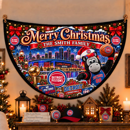 All Basketball Teams Personalized Christmas Night Bunting Flag - 5to9vibe