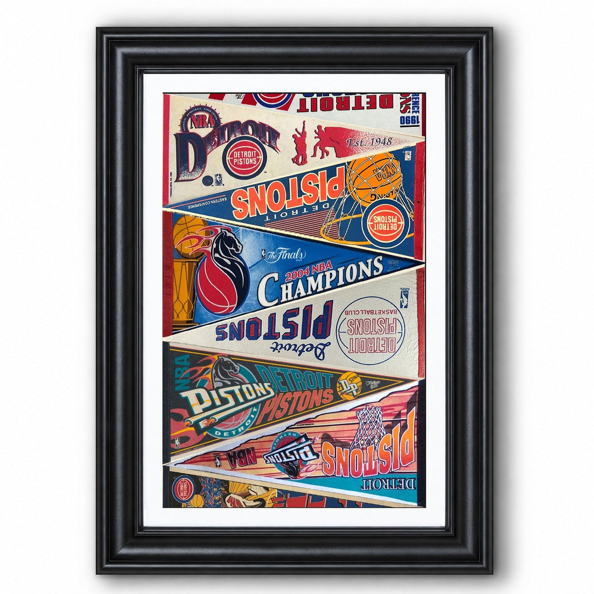 All Basketball Teams Vintage Pennant Anniversary For Fans No Frame Vertical Poster - 5to9vibe