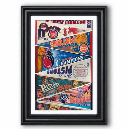All Basketball Teams Vintage Pennant Anniversary For Fans No Frame Vertical Poster - 5to9vibe
