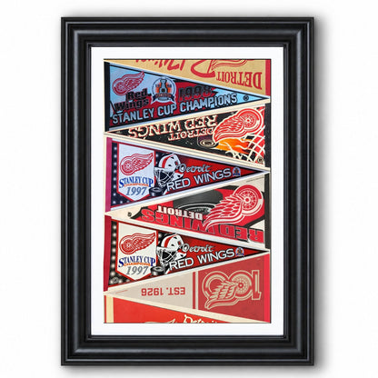 All Hockey Teams Vintage Pennant Anniversary For Fans No Frame Vertical Poster - 5to9vibe