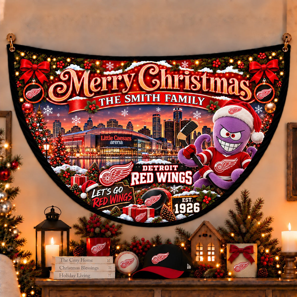 All Hockey Teams Personalized Christmas Night Bunting Flag - 5to9vibe