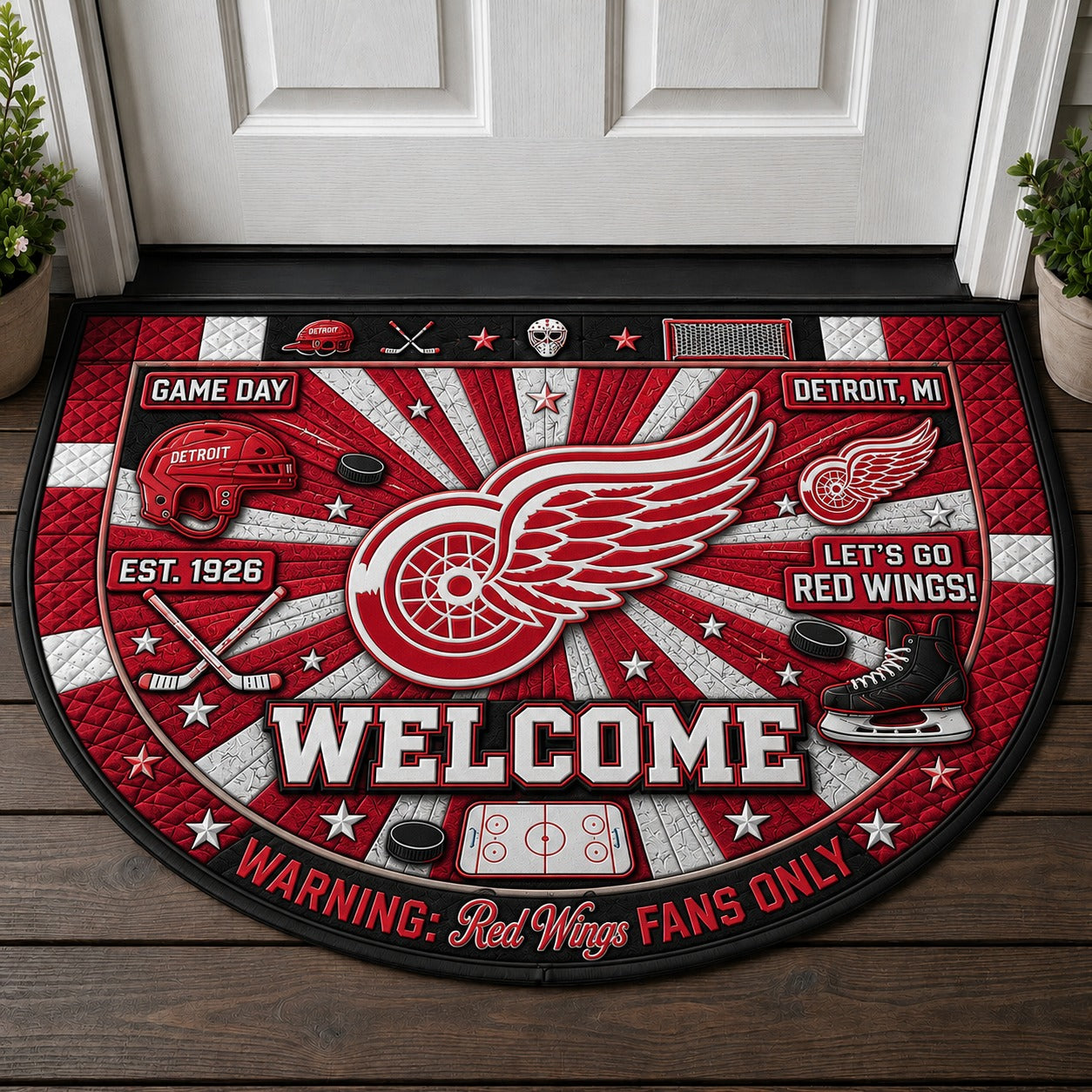 Hockey All Teams Custom Quilted Print Premium Welcome Mat – Personalized Baseball Doormat