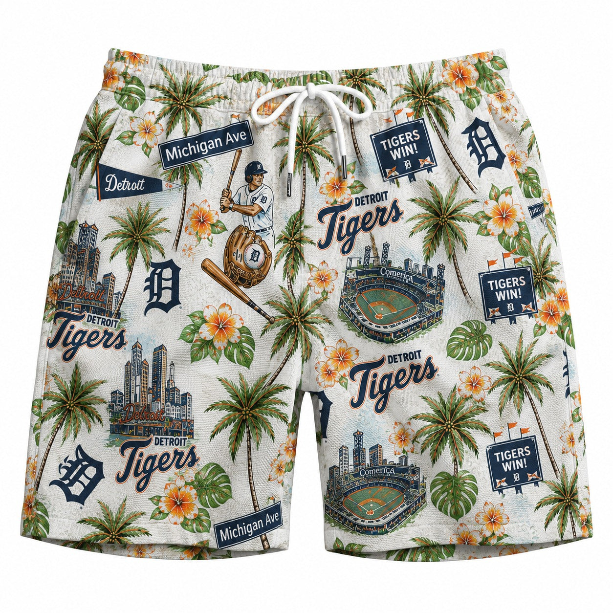 CC Baseball Teams Scenic Pattern Button-Up Unisex Hawaiian Shirt For Men and Women