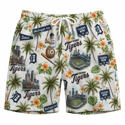 CC Baseball Teams Scenic Pattern Button-Up Unisex Hawaiian Shirt For Men and Women