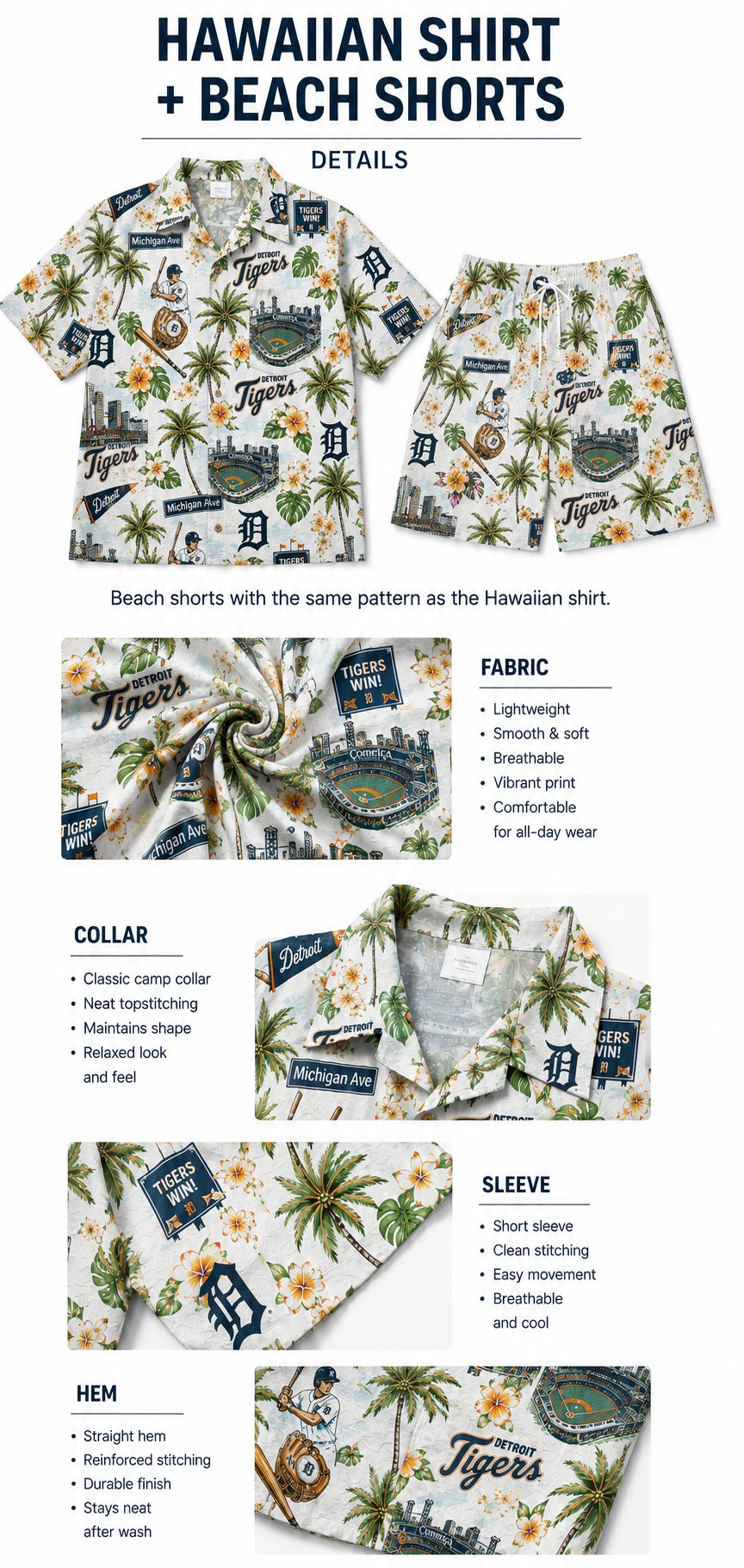 CC Baseball Teams Scenic Pattern Button-Up Unisex Hawaiian Shirt For Men and Women