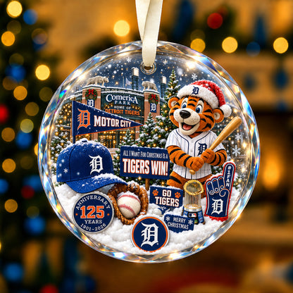 All Baseball Teams Christmas Snow Vibe Round Glass Ornament  With Red Gift Box | 5to9vibe