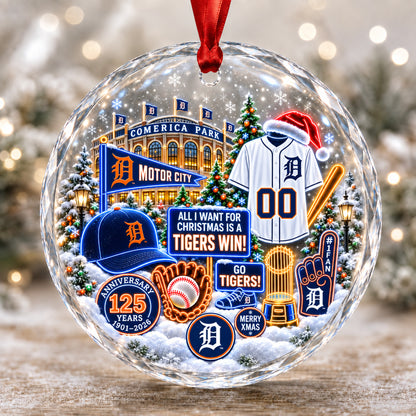 Adorno de vidrio de béisbol, 3 unidades con caja de regalo, equipo de béisbol de Navidad - Adorno de vidrio