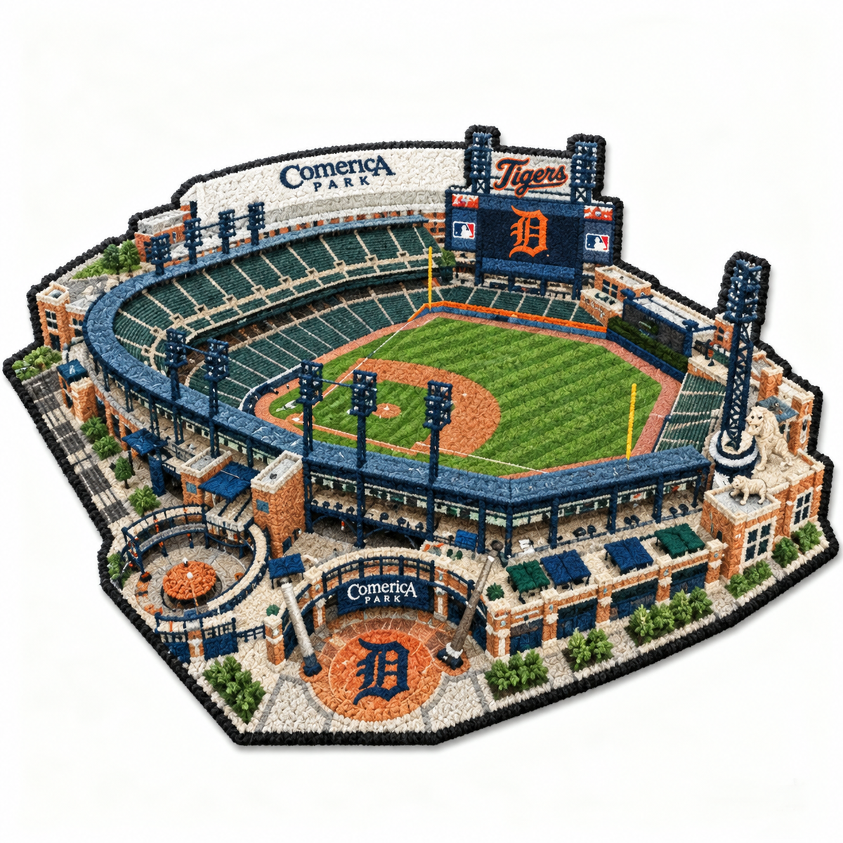 All Baseball Teams Stadium Baseball Fan Custom Quilted Print Premium Welcome Mat Washable Black Border – Personalized Baseball Doormat