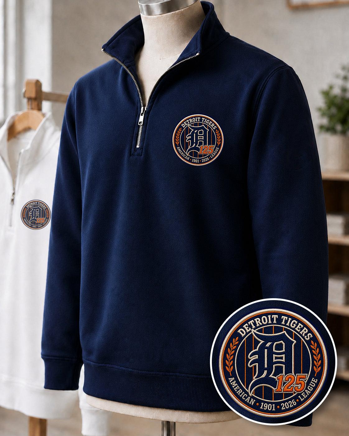 All Baseball Teams Embroidered Logo Anniversary  Premium Quarter Zip Sweatshirt, Inspired Quarter Zip Sweater, Unisex Baseball Sweatshirt